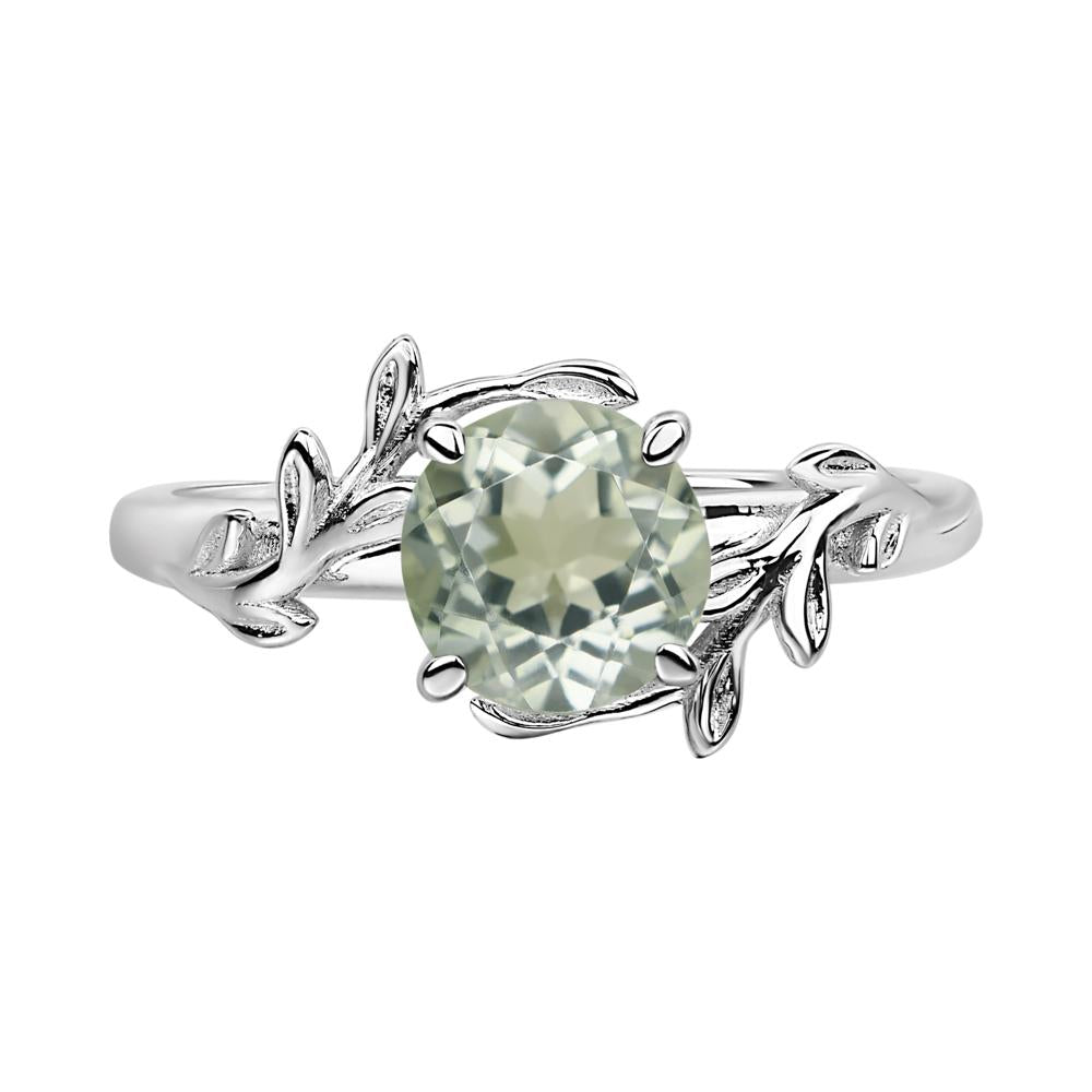 Green Amethyst Leaf and Vine Ring - LUO Jewelry #metal_sterling silver