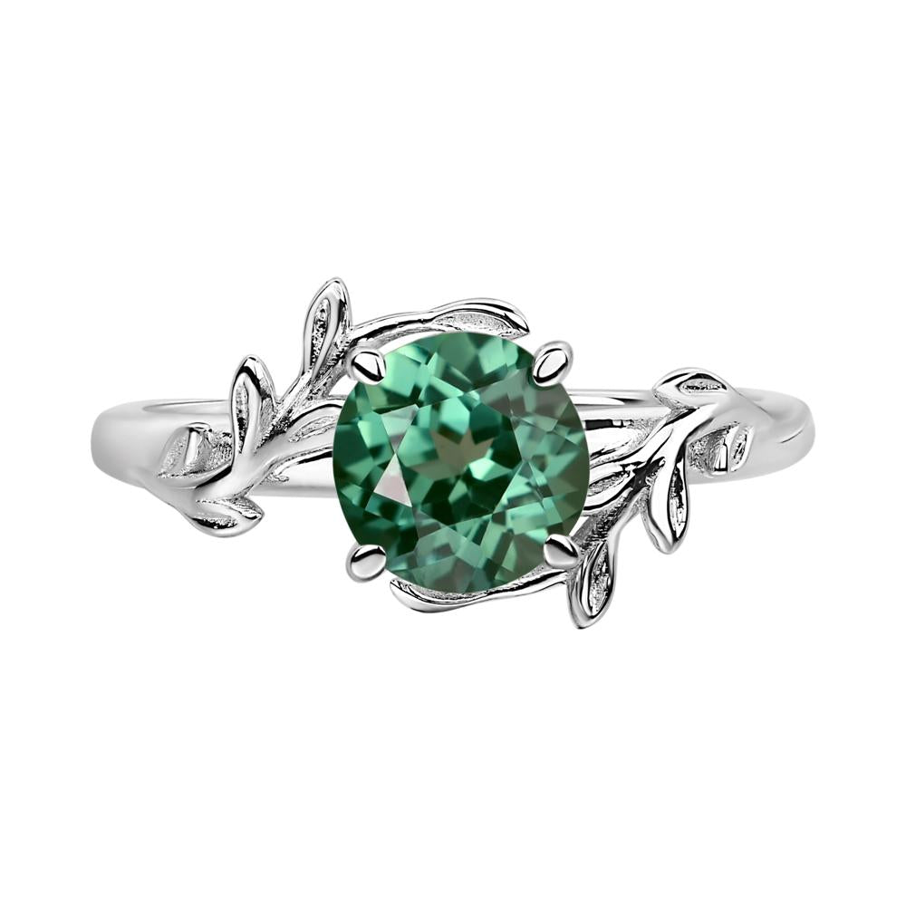 Green Sapphire Vine Engagement Ring - LUO Jewelry #metal_sterling silver