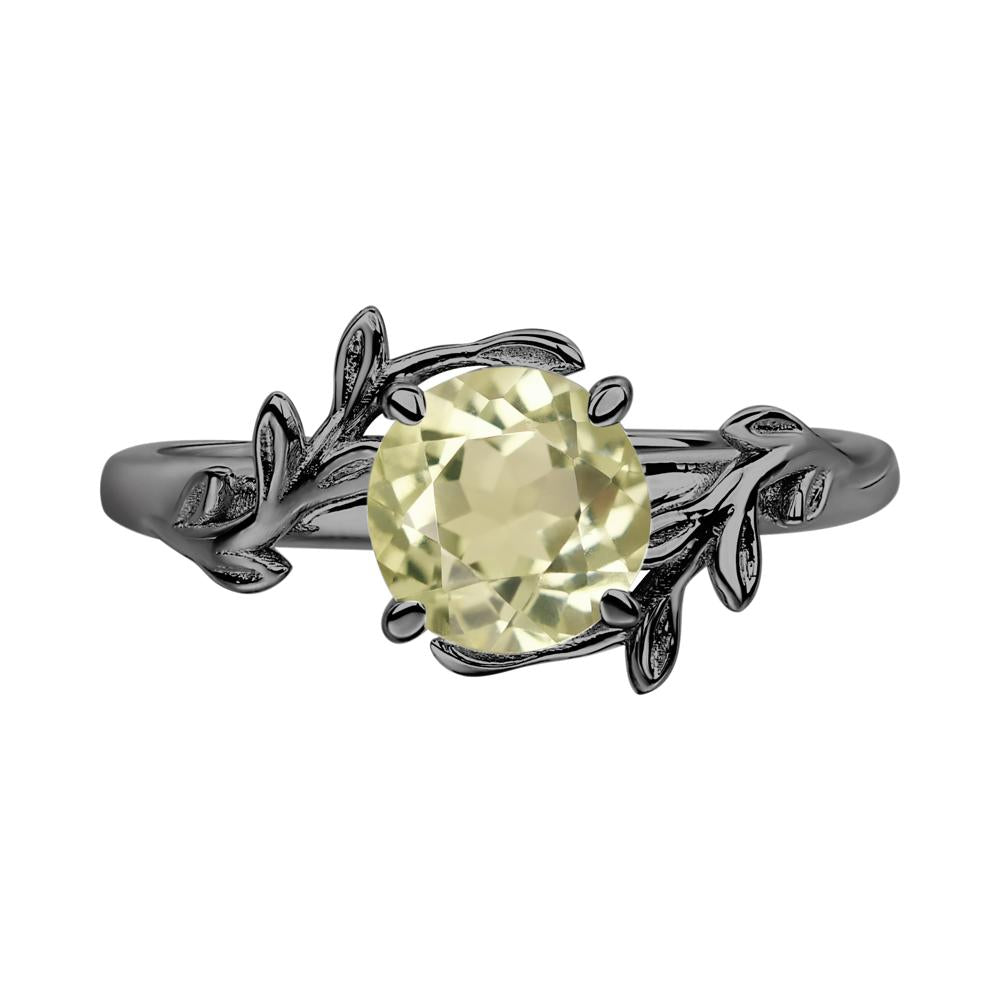 Lemon Quartz Vine Ring - LUO Jewelry #metal_black finish sterling silver