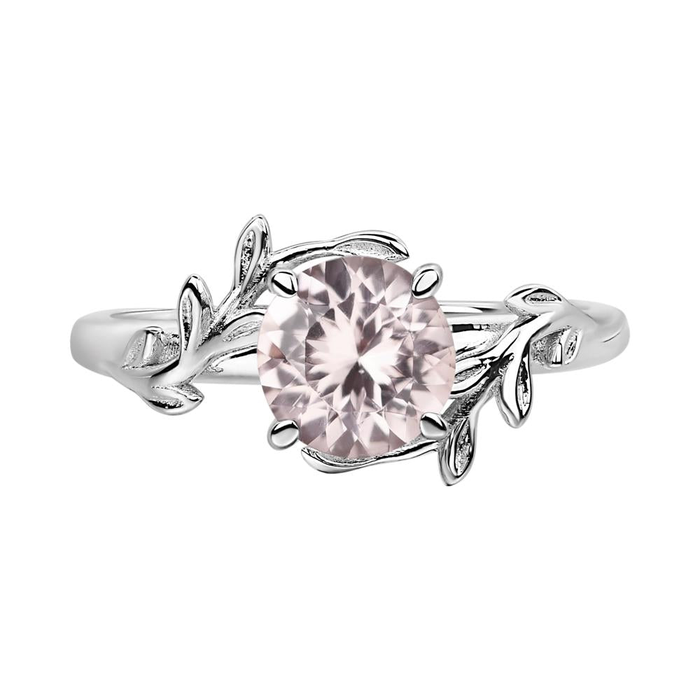 Morganite Leaf and Vine Ring - LUO Jewelry #metal_18k white gold