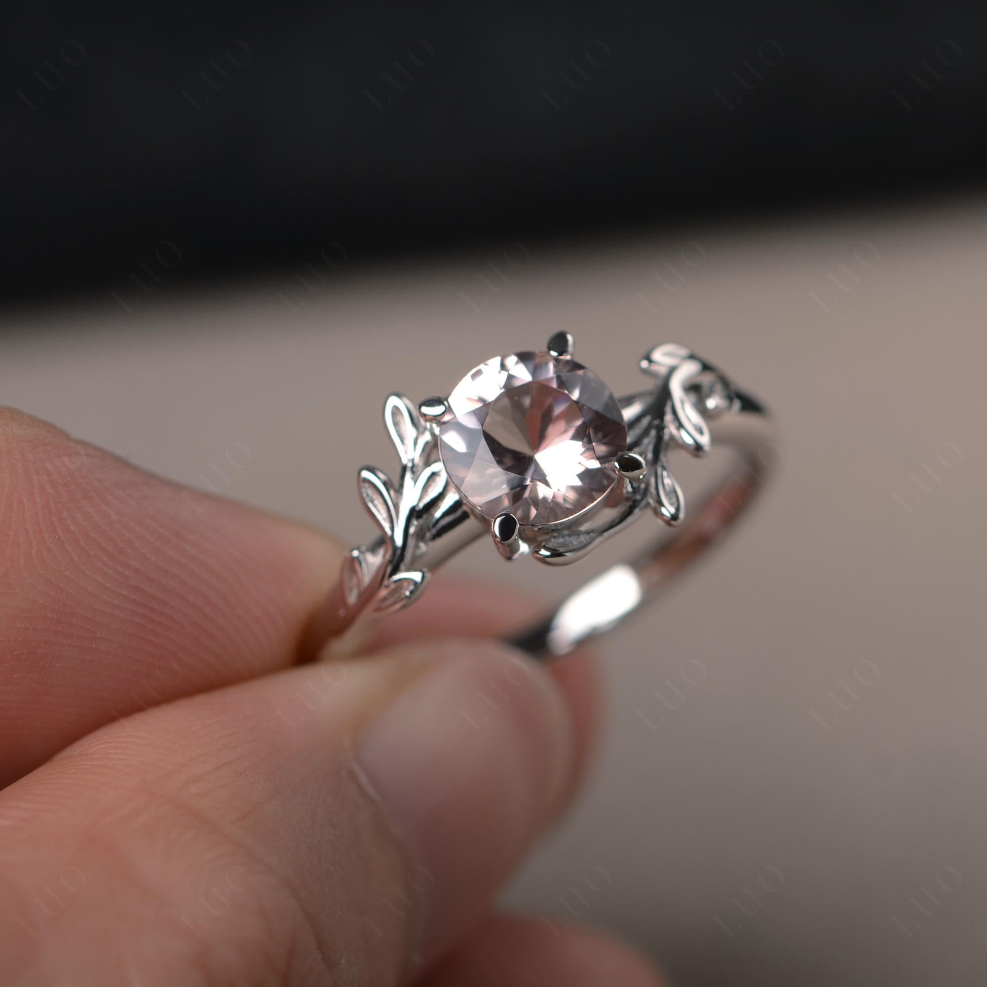 Morganite Leaf and Vine Ring - LUO Jewelry 