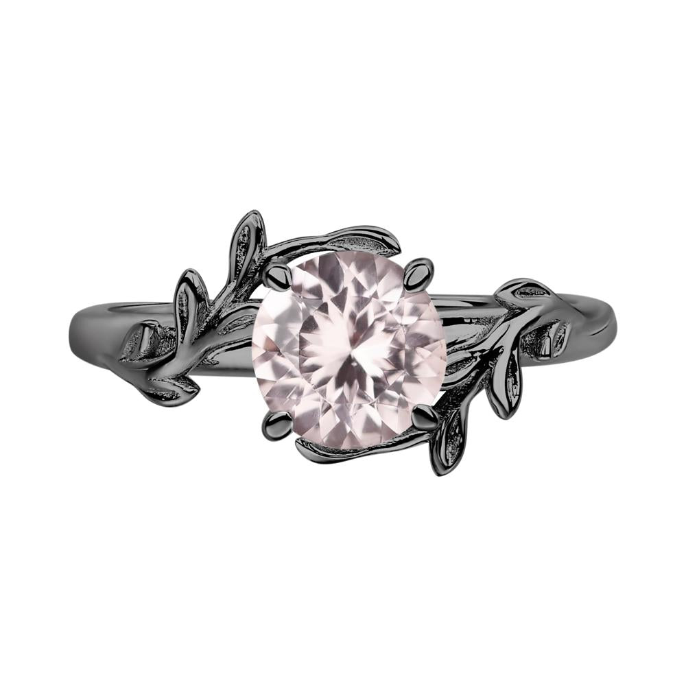 Morganite Leaf and Vine Ring - LUO Jewelry #metal_black finish sterling silver