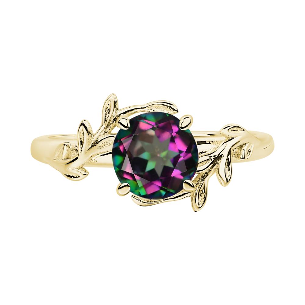 Mystic Topaz Vine Engagement Ring - LUO Jewelry #metal_18k yellow gold