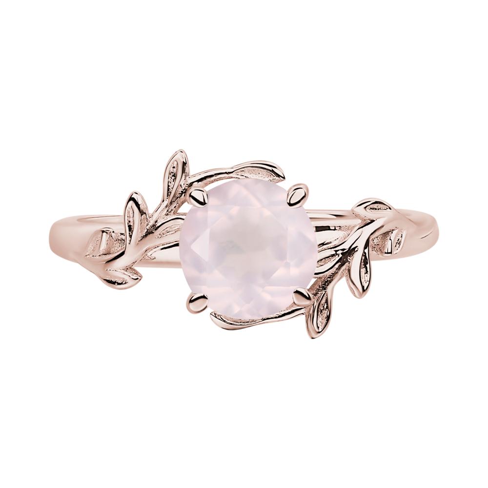 Rose Quartz Leaf and Vine Ring - LUO Jewelry #metal_14k rose gold