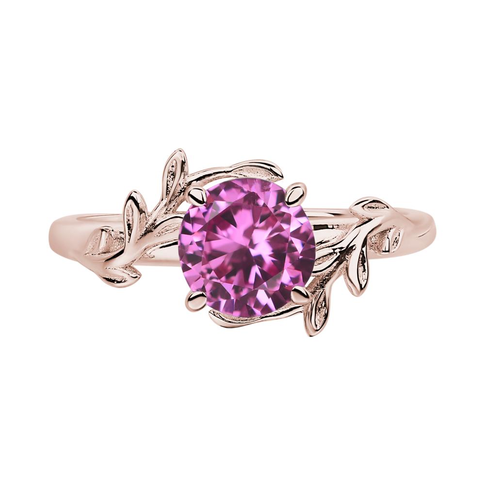 Pink Sapphire Vine Engagement Ring - LUO Jewelry #metal_14k rose gold