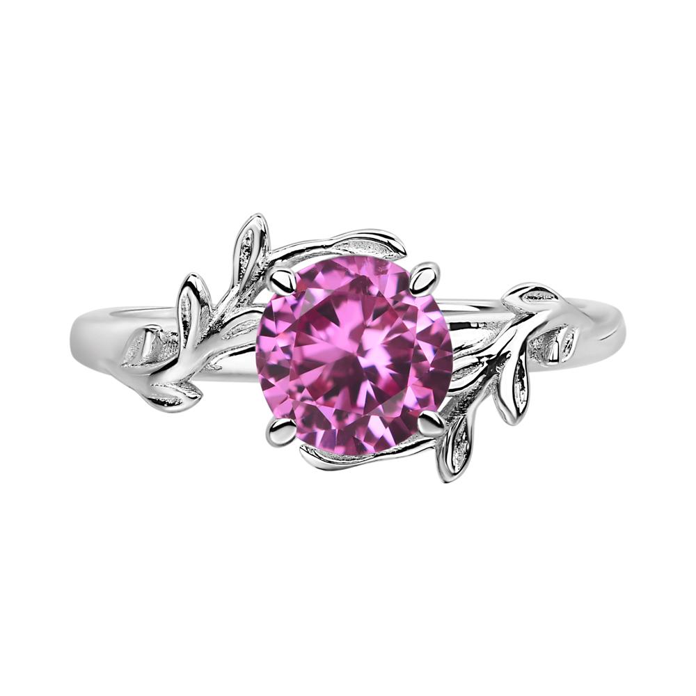 Pink Sapphire Vine Engagement Ring - LUO Jewelry #metal_14k white gold