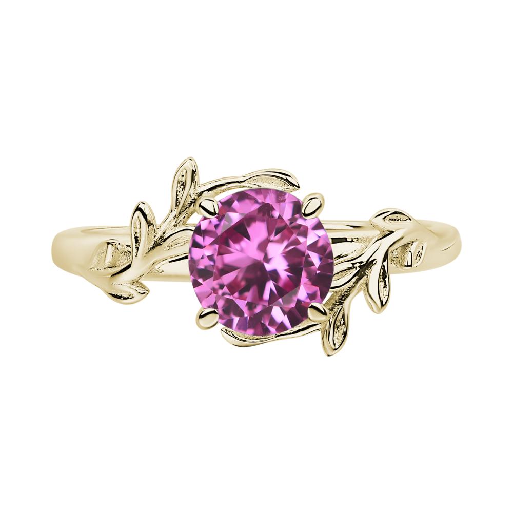 Pink Sapphire Vine Engagement Ring - LUO Jewelry #metal_14k yellow gold