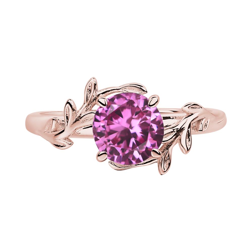 Pink Sapphire Vine Engagement Ring - LUO Jewelry #metal_18k rose gold