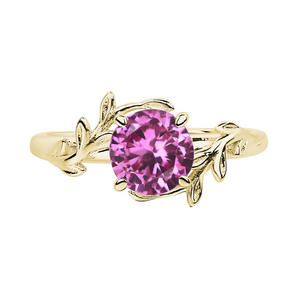 Pink Sapphire Vine Engagement Ring - LUO Jewelry #metal_18k yellow gold