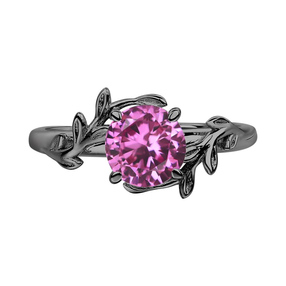 Pink Sapphire Vine Engagement Ring - LUO Jewelry #metal_black finish sterling silver