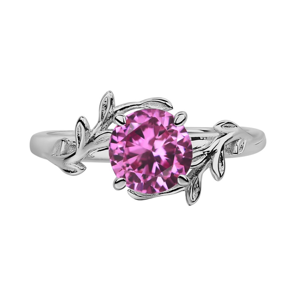 Pink Sapphire Vine Engagement Ring - LUO Jewelry #metal_platinum