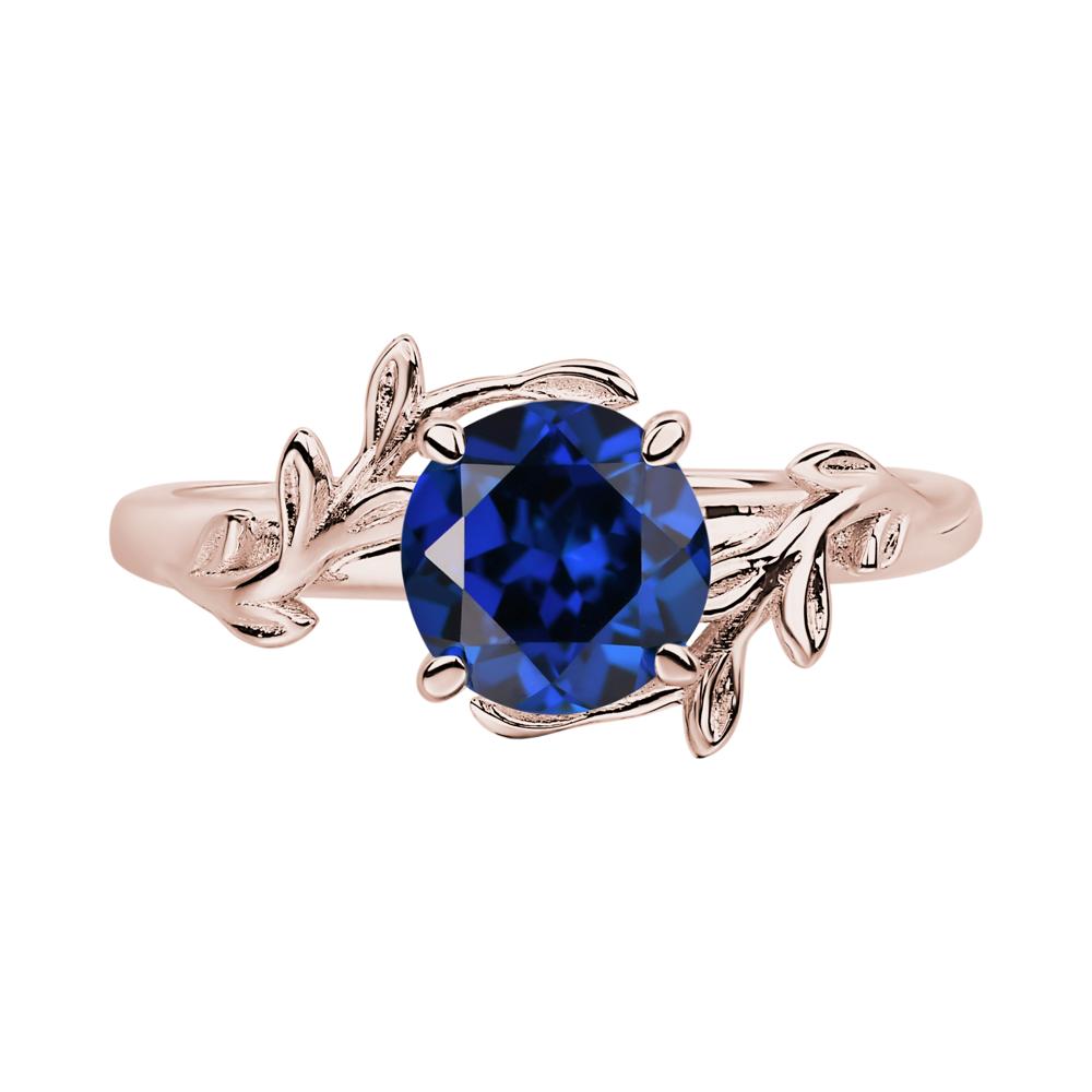 Sapphire Leaf and Vine Ring - LUO Jewelry #metal_14k rose gold