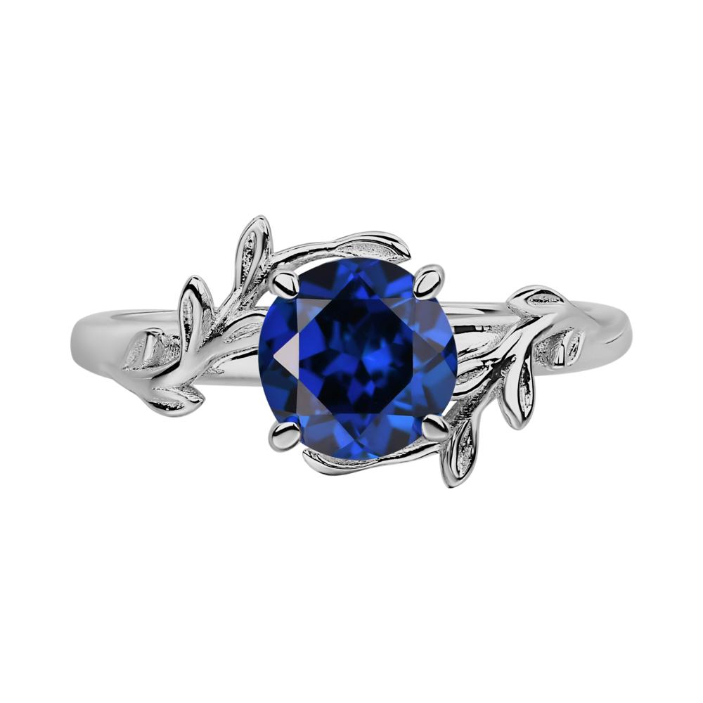 Sapphire Leaf and Vine Ring - LUO Jewelry #metal_platinum