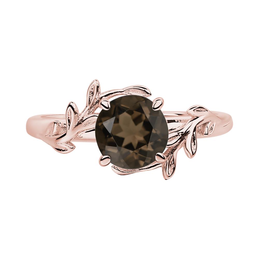 Smoky Quartz Vine Engagement Ring - LUO Jewelry #metal_18k rose gold