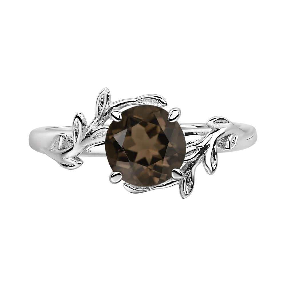 Smoky Quartz Vine Engagement Ring - LUO Jewelry #metal_18k white gold