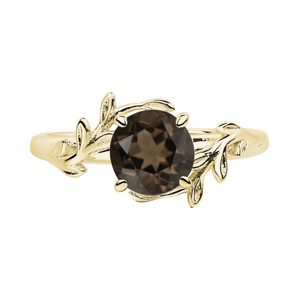 Smoky Quartz Vine Engagement Ring - LUO Jewelry #metal_18k yellow gold