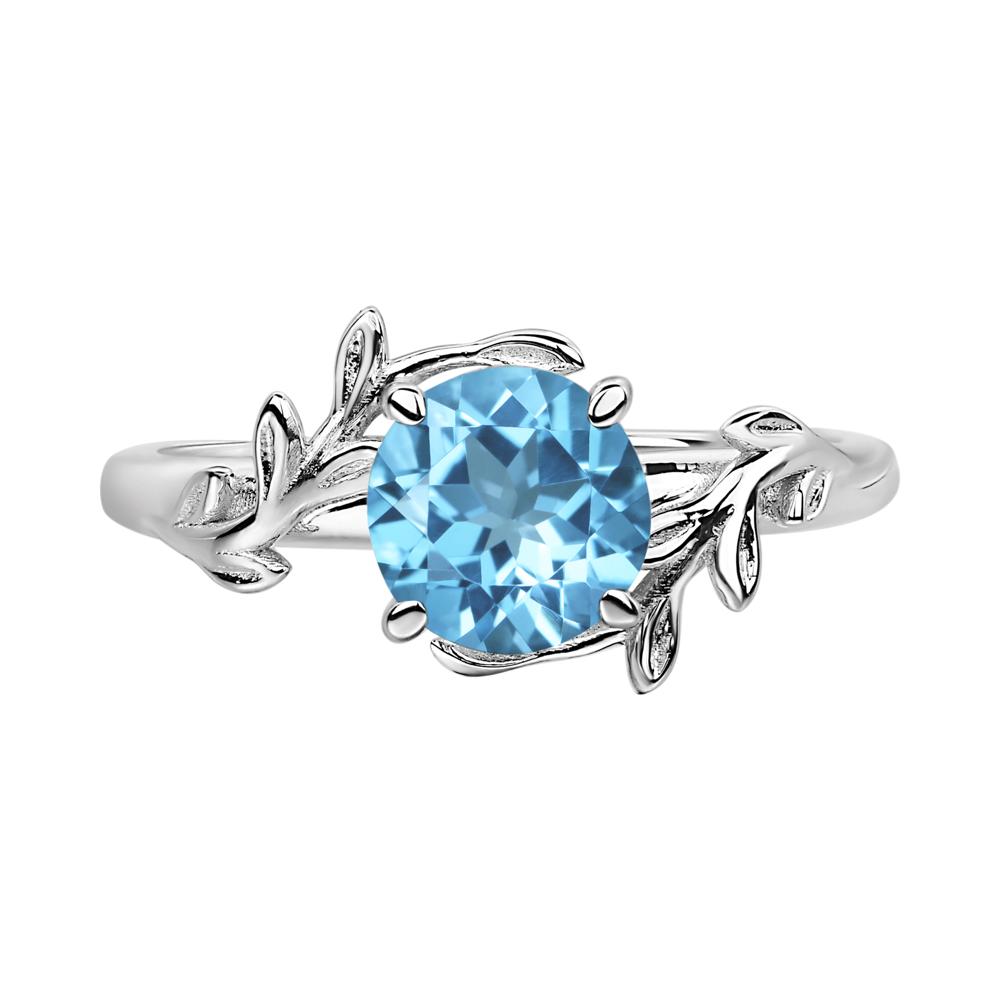 Swiss Blue Topaz Vine Ring - LUO Jewelry #metal_14k white gold