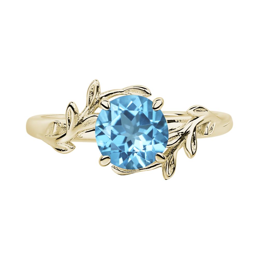 Swiss Blue Topaz Vine Ring - LUO Jewelry #metal_14k yellow gold