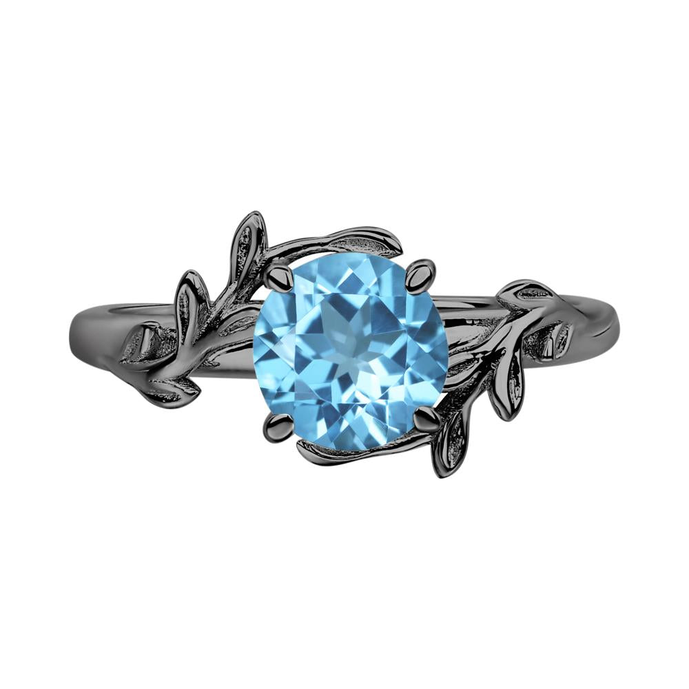 Swiss Blue Topaz Vine Ring - LUO Jewelry #metal_black finish sterling silver