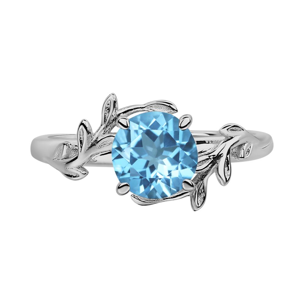 Swiss Blue Topaz Vine Ring - LUO Jewelry #metal_platinum