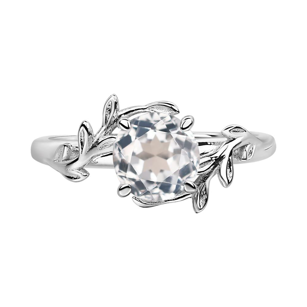 White Topaz Leaf and Vine Ring - LUO Jewelry #metal_sterling silver