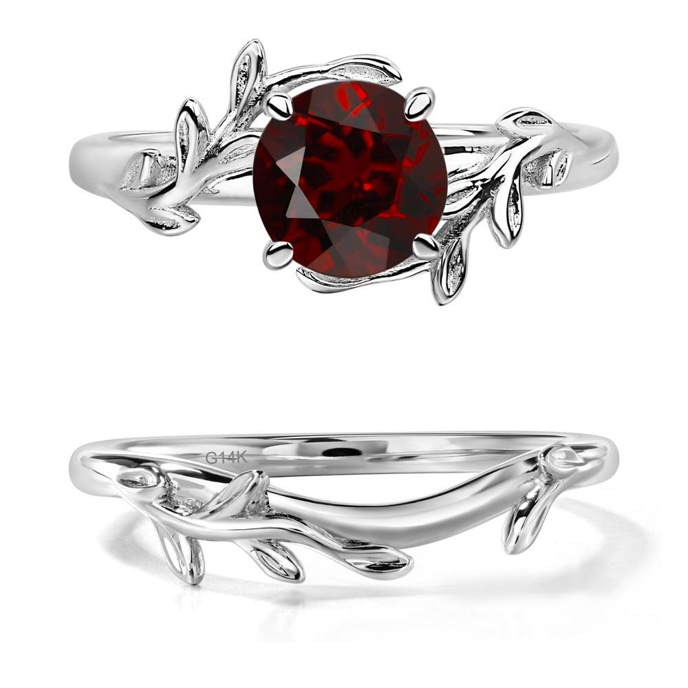 Garnet Vine Ring - LUO Jewelry #metal_14k white gold