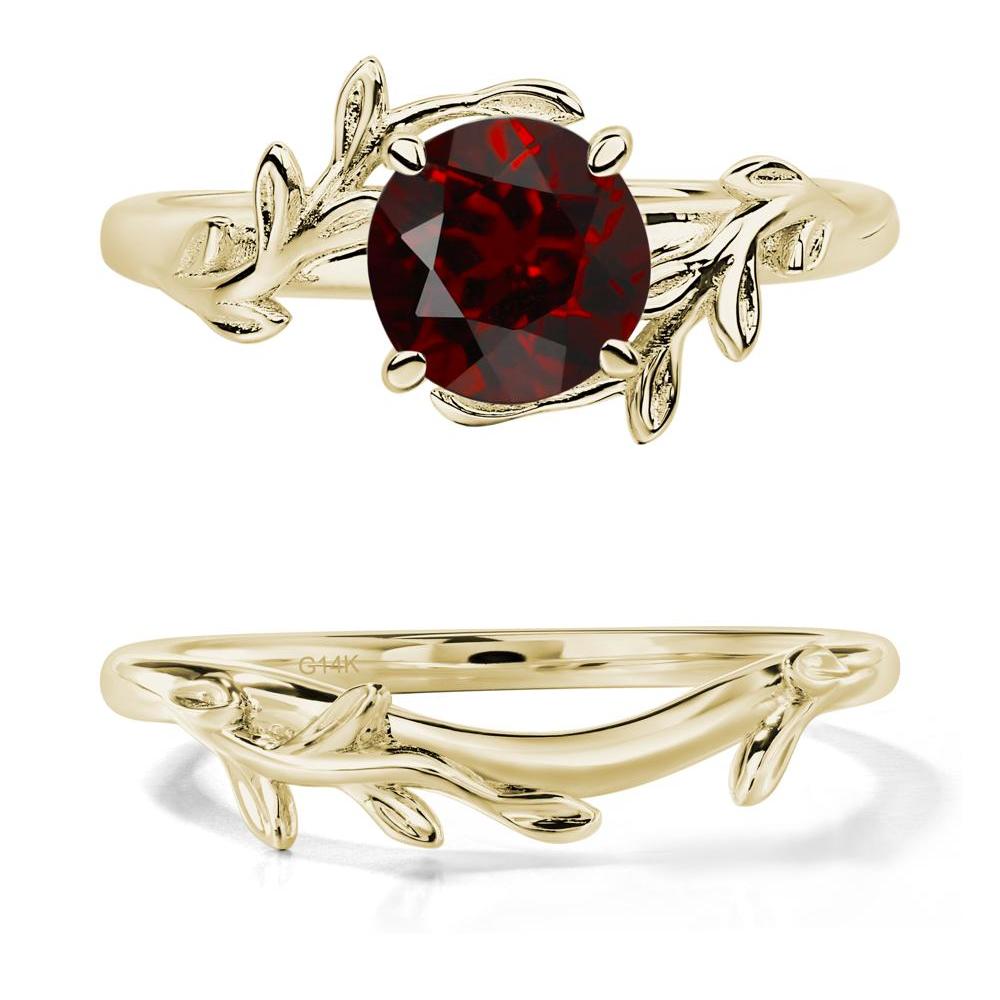 Garnet Vine Ring - LUO Jewelry #metal_14k yellow gold