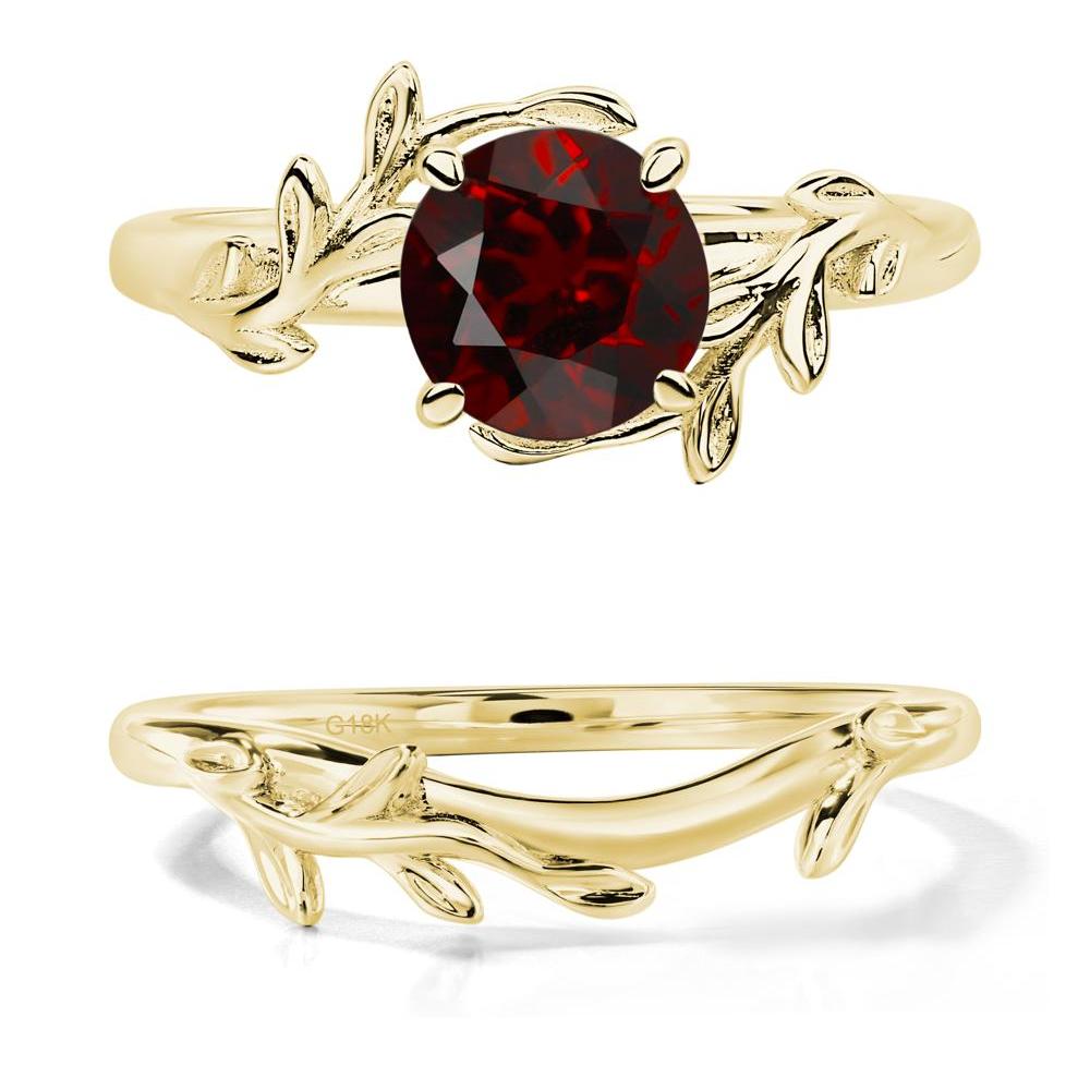 Garnet Vine Ring - LUO Jewelry #metal_18k yellow gold