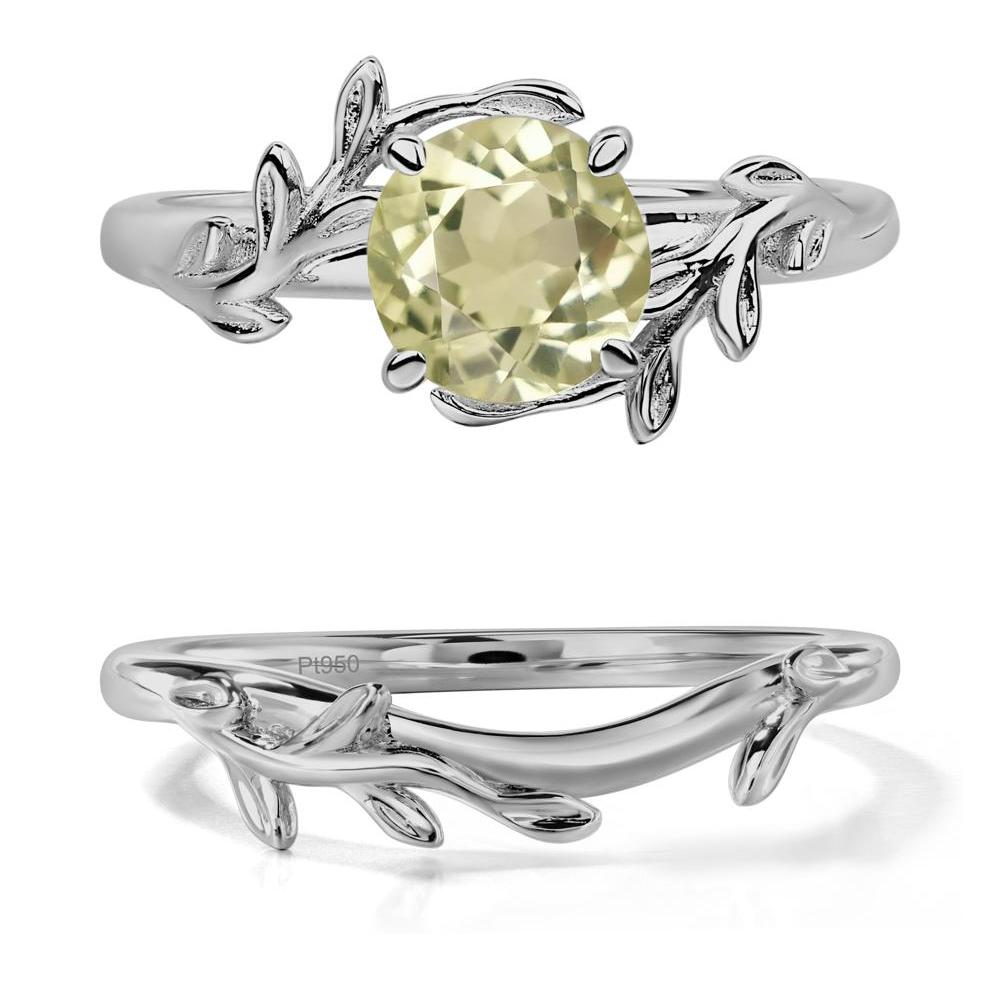 Lemon Quartz Vine Ring - LUO Jewelry #metal_platinum