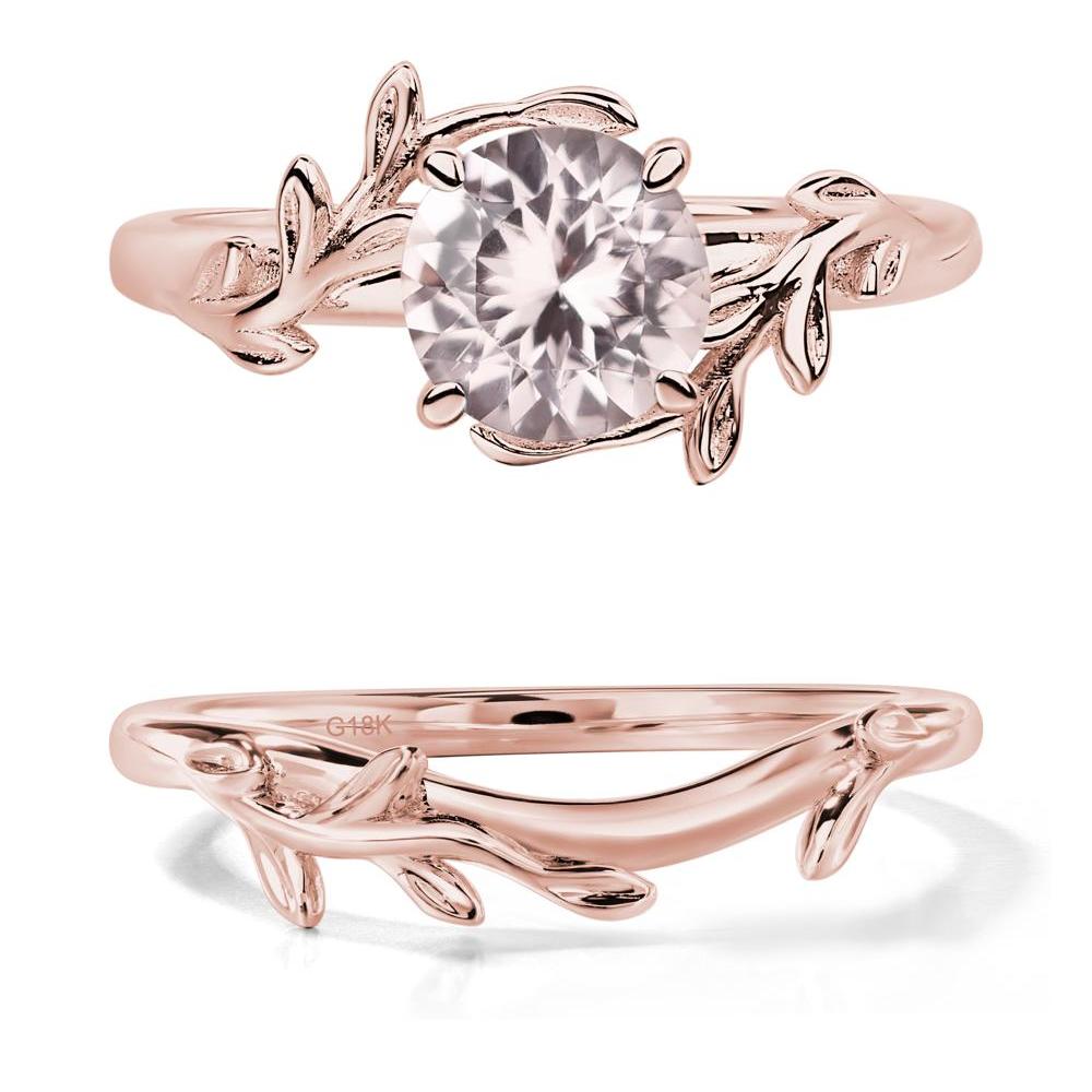 Morganite Leaf and Vine Ring - LUO Jewelry #metal_18k rose gold