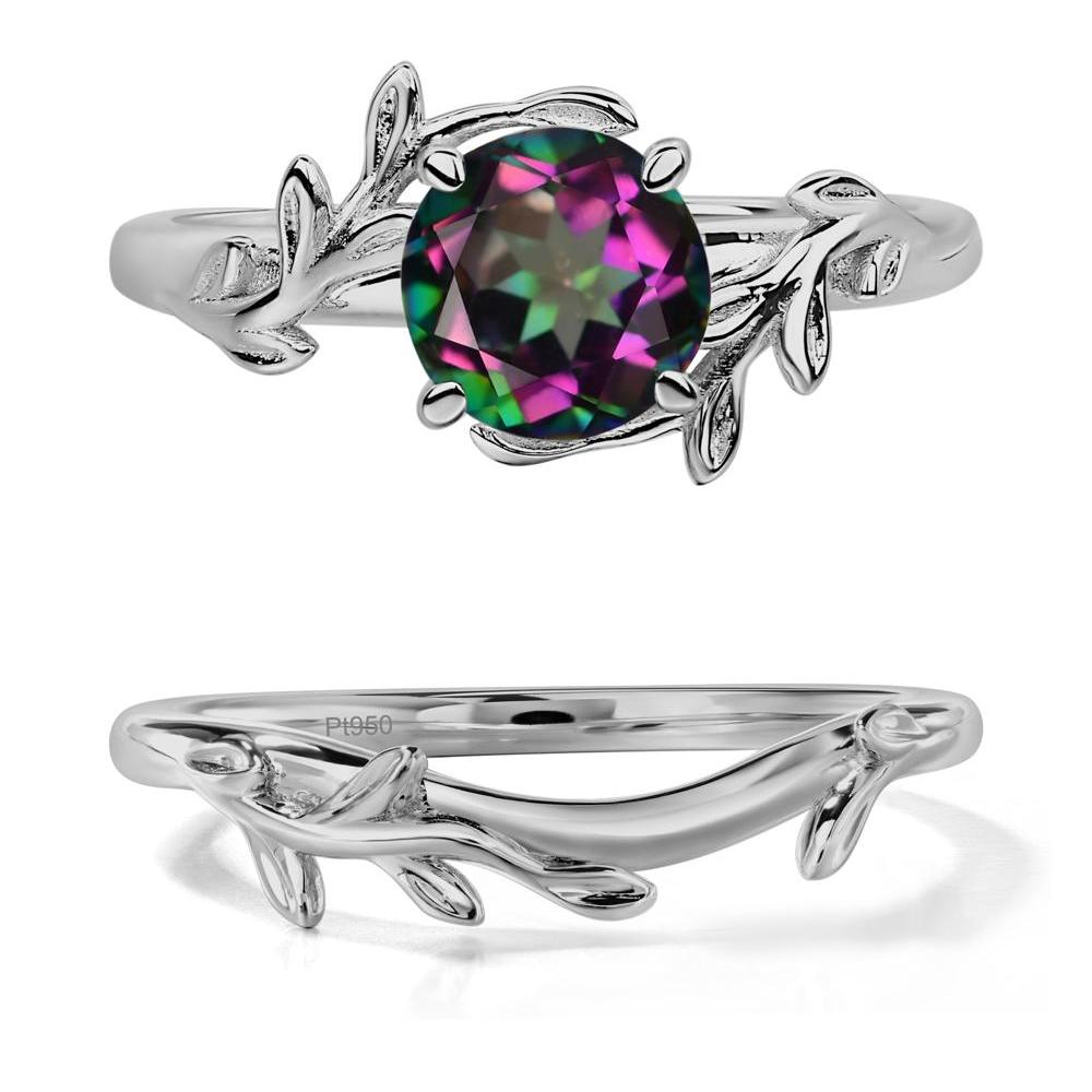 Mystic Topaz Vine Engagement Ring - LUO Jewelry #metal_platinum