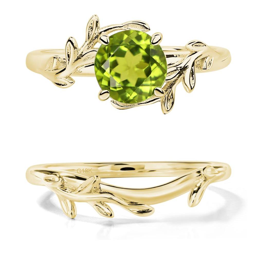 Peridot Vine Ring - LUO Jewelry #metal_18k yellow gold