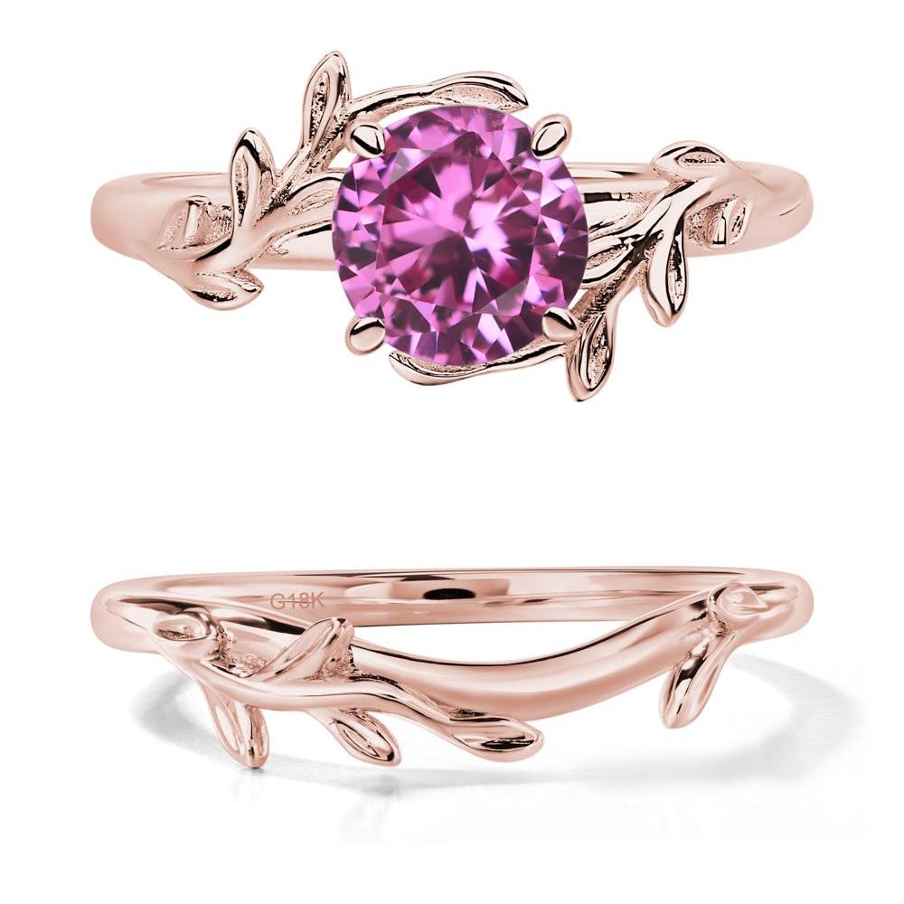 Pink Sapphire Vine Engagement Ring - LUO Jewelry #metal_18k rose gold