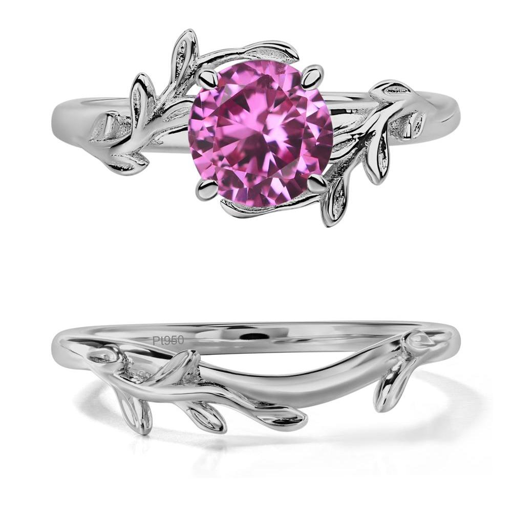 Pink Sapphire Vine Engagement Ring - LUO Jewelry #metal_platinum