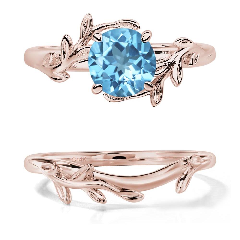 Swiss Blue Topaz Vine Ring - LUO Jewelry #metal_14k rose gold