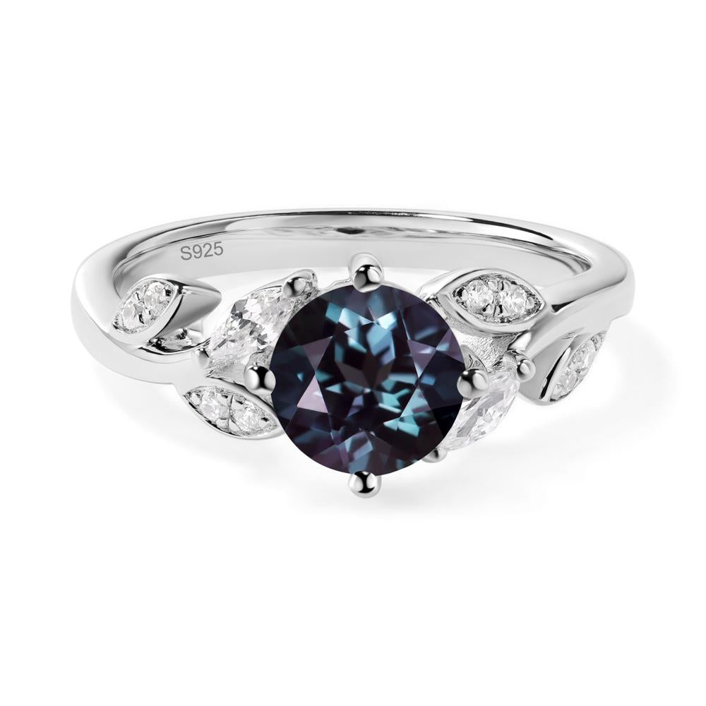 Vine Leaf Alexandrite Engagement Ring - LUO Jewelry #metal_sterling silver