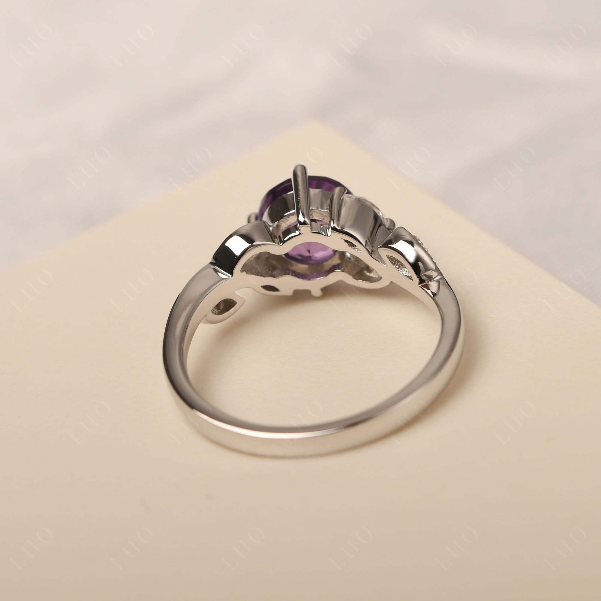 Vine Leaf Amethyst Engagement Ring - LUO Jewelry 