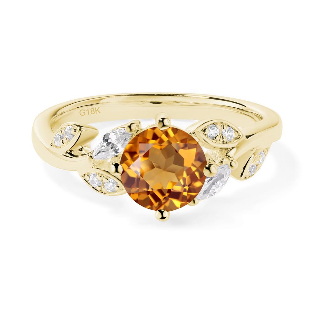 Vine Leaf Citrine Engagement Ring - LUO Jewelry #metal_18k yellow gold