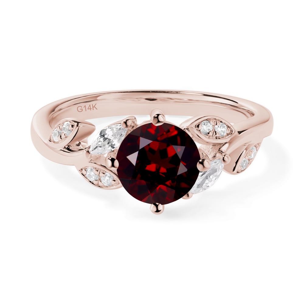 Vine Leaf Garnet Engagement Ring - LUO Jewelry #metal_14k rose gold