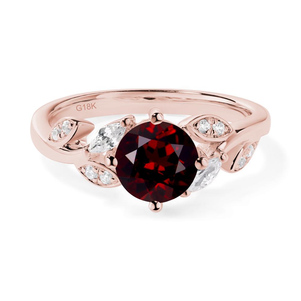 Vine Leaf Garnet Engagement Ring - LUO Jewelry #metal_18k rose gold