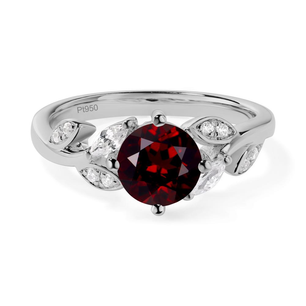 Vine Leaf Garnet Engagement Ring - LUO Jewelry #metal_platinum