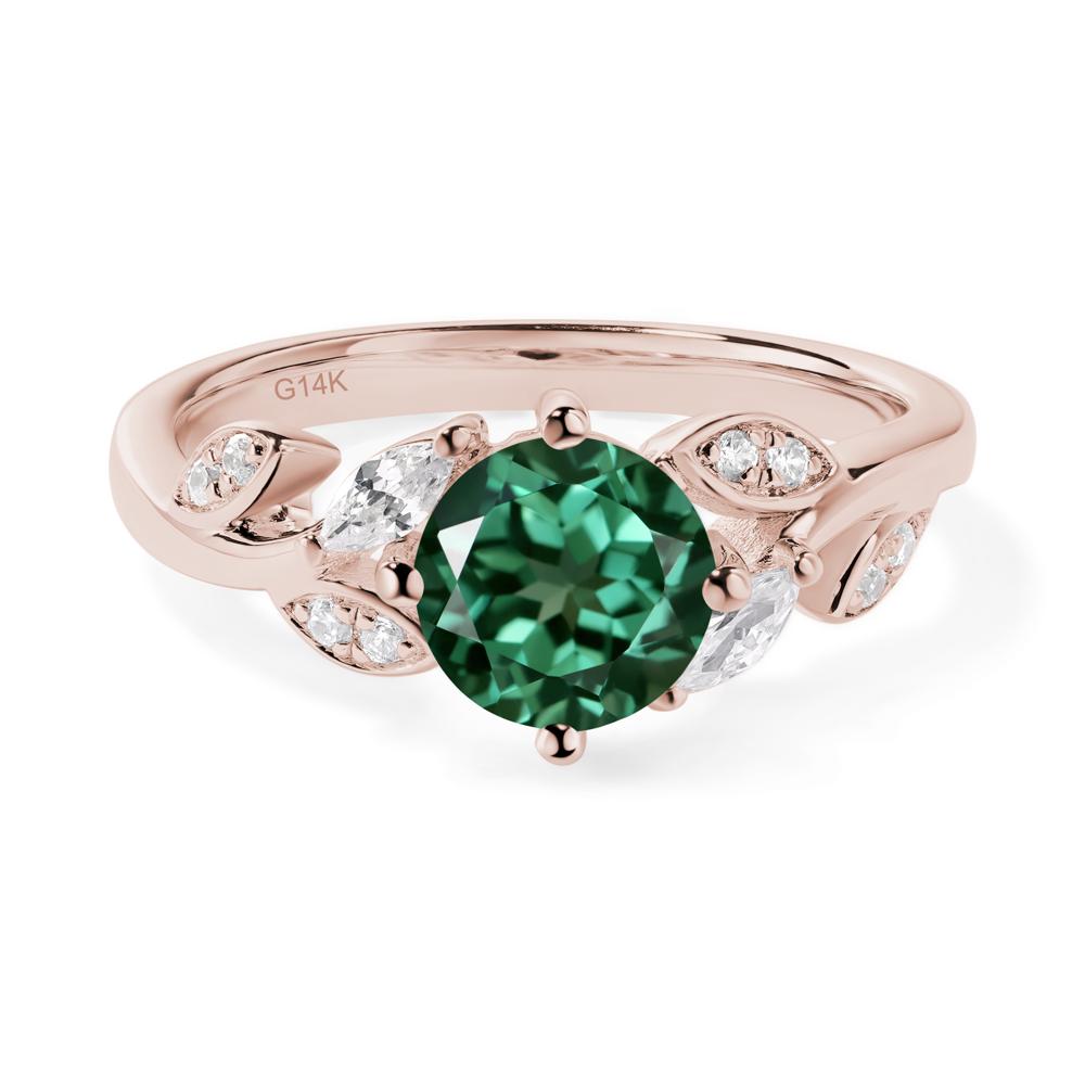 Vine Leaf Green Sapphire Engagement Ring - LUO Jewelry #metal_14k rose gold