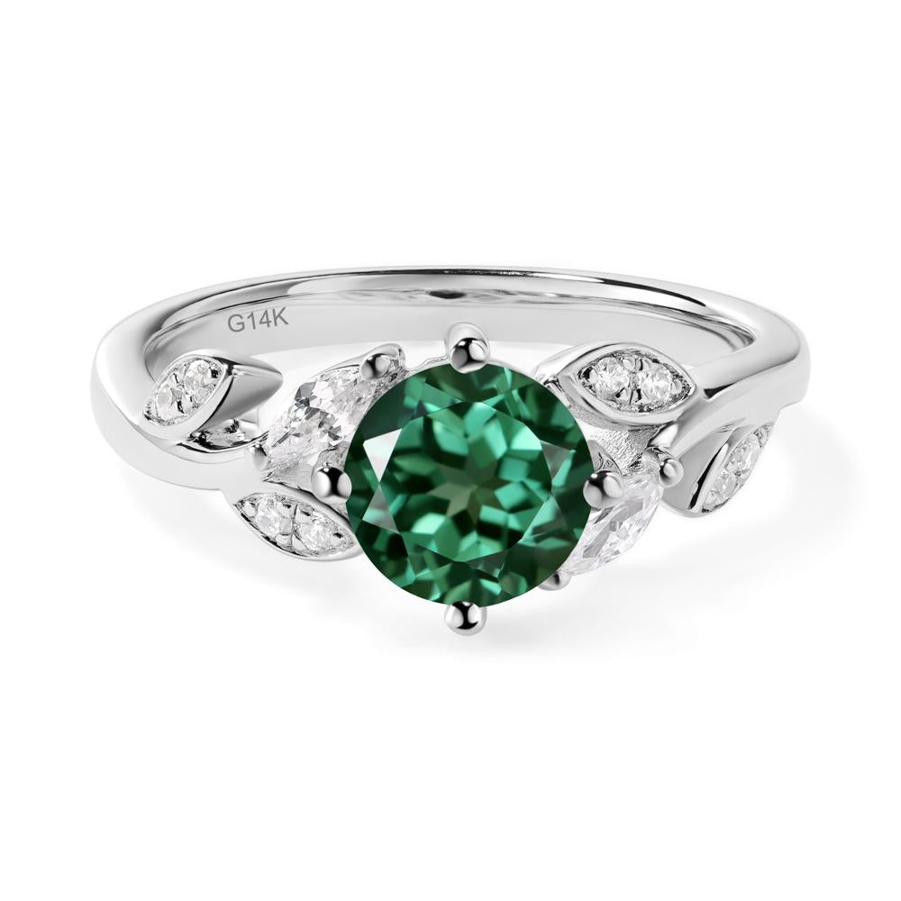 Vine Leaf Green Sapphire Engagement Ring - LUO Jewelry #metal_14k white gold