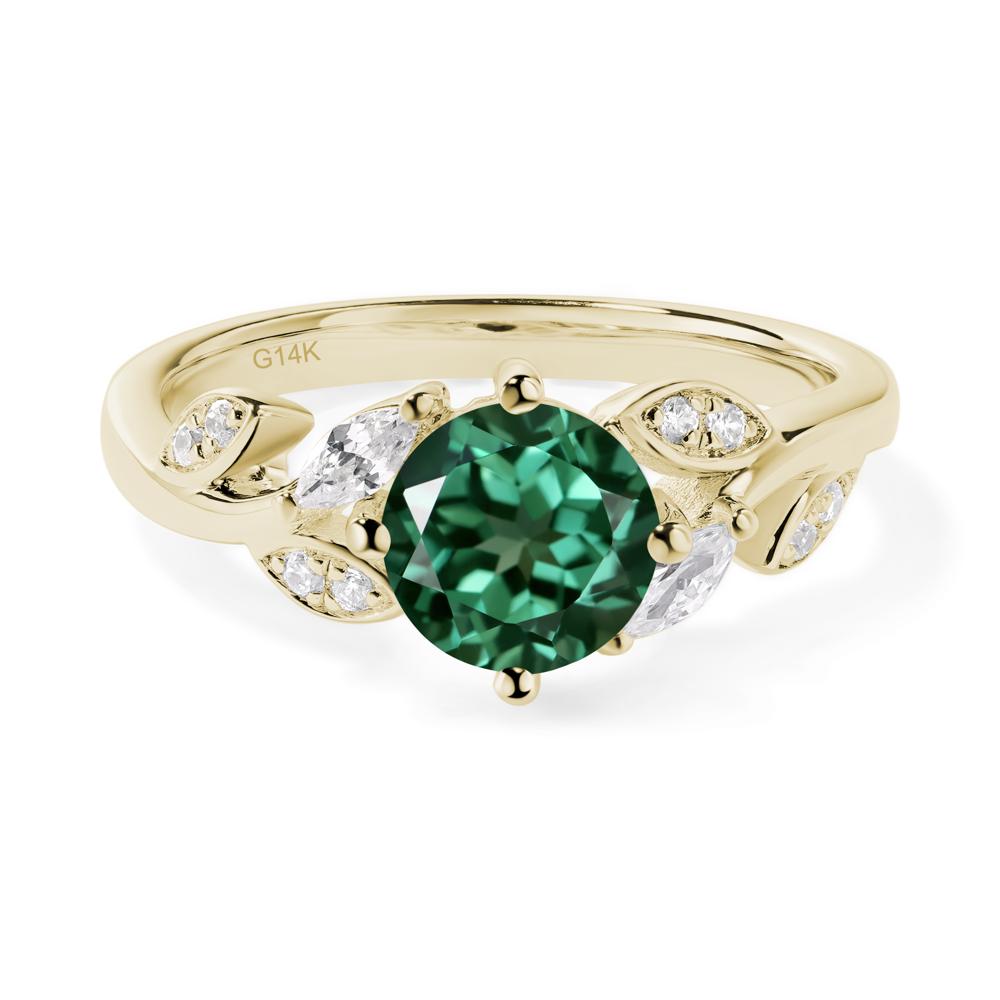 Vine Leaf Green Sapphire Engagement Ring - LUO Jewelry #metal_14k yellow gold