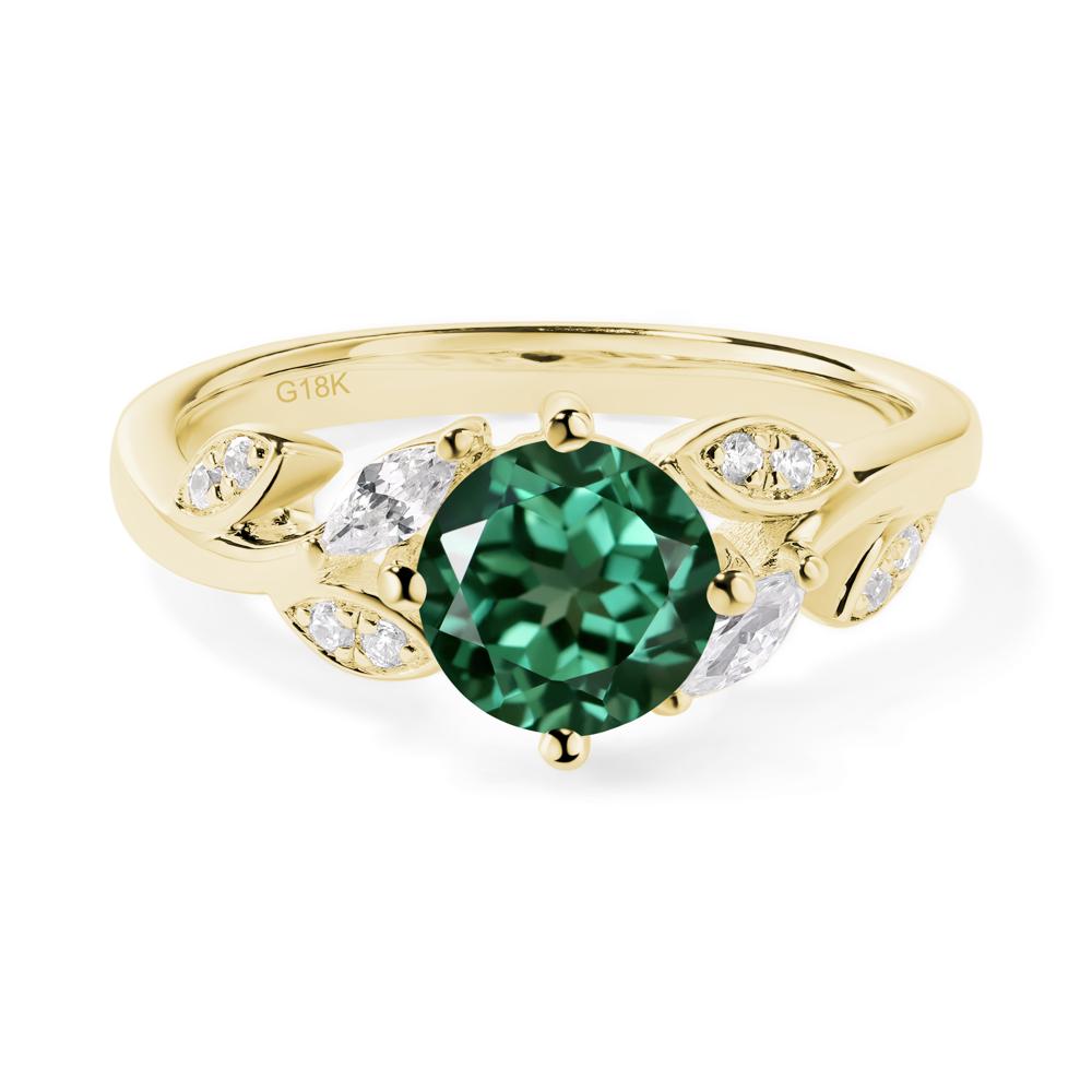 Vine Leaf Green Sapphire Engagement Ring - LUO Jewelry #metal_18k yellow gold