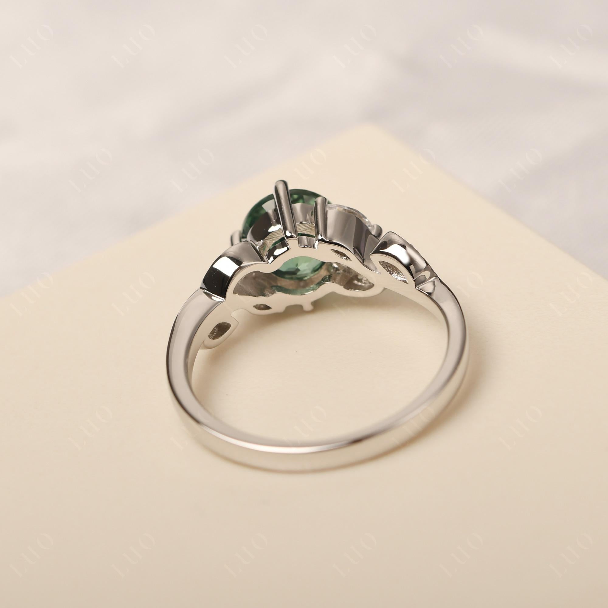 Vine Leaf Green Sapphire Engagement Ring - LUO Jewelry 