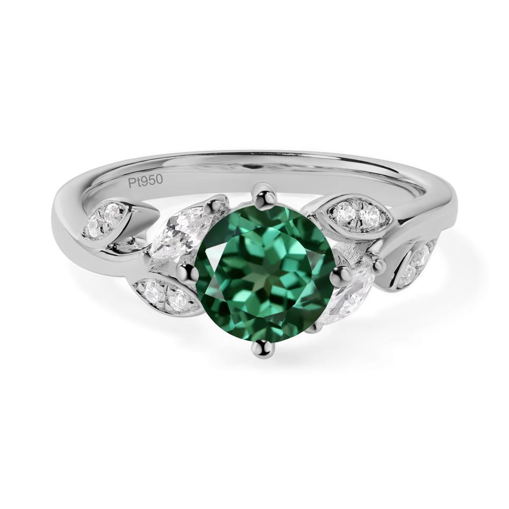 Vine Leaf Green Sapphire Engagement Ring - LUO Jewelry #metal_platinum