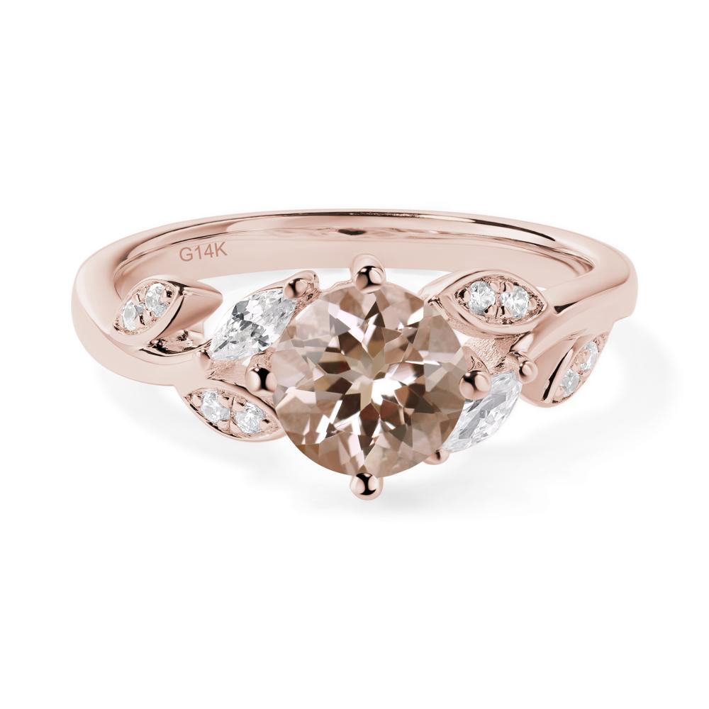 Vine Leaf Morganite Engagement Ring - LUO Jewelry #metal_14k rose gold