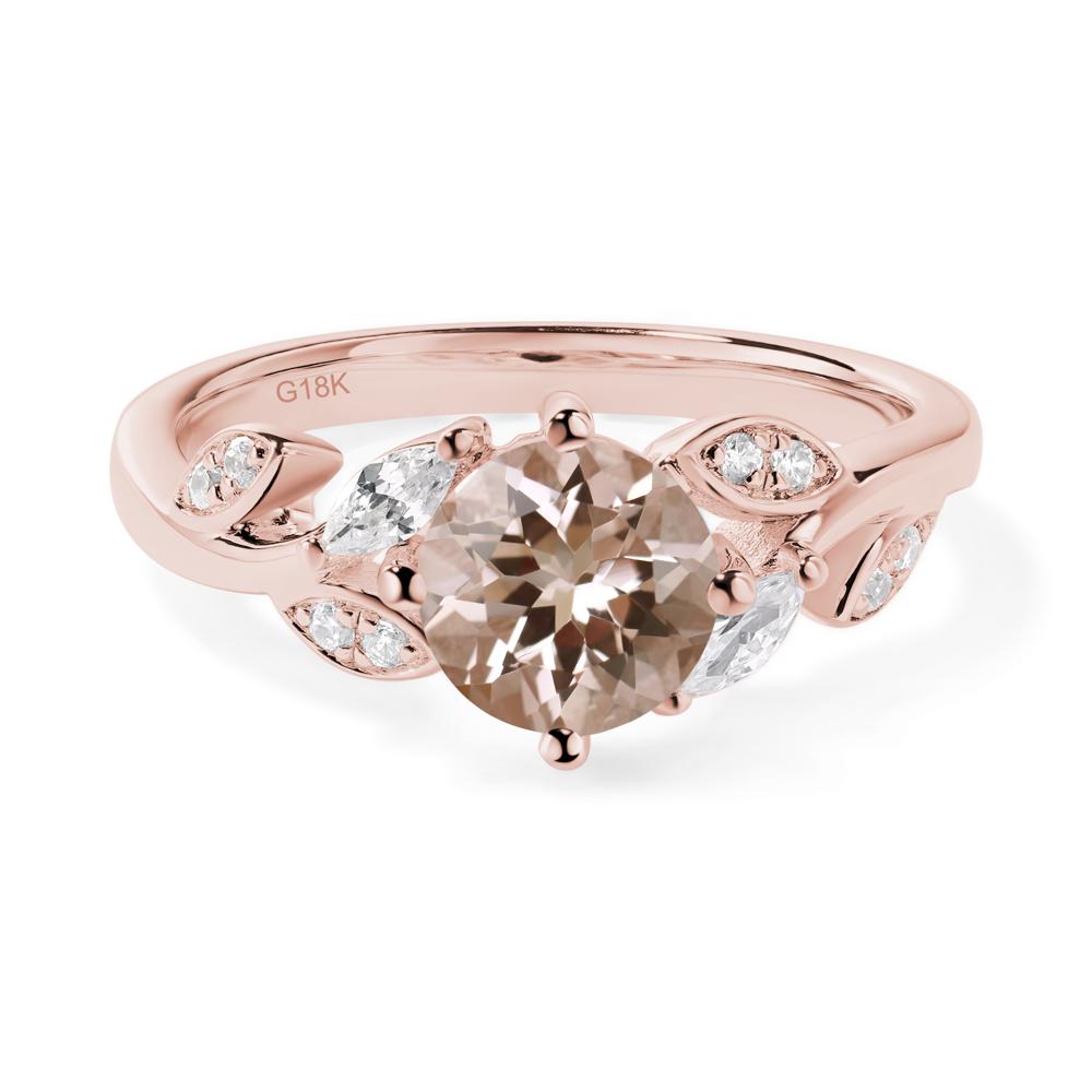 Vine Leaf Morganite Engagement Ring - LUO Jewelry #metal_18k rose gold