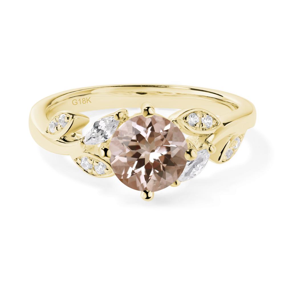 Vine Leaf Morganite Engagement Ring - LUO Jewelry #metal_18k yellow gold